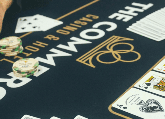 Commerce Casino poker room table