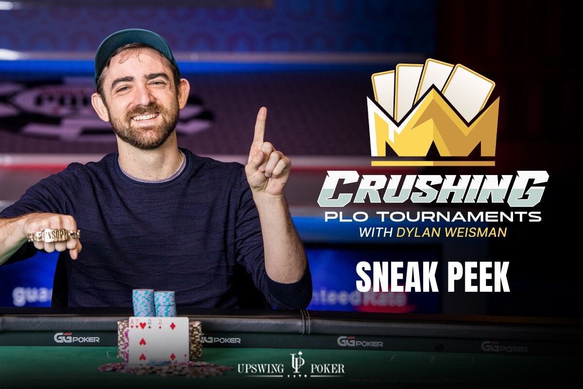 Crushing PLO Tournaments Sneak Peek Banner with Dylan Weisman after winning mtt and course logo